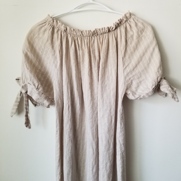 🇮🇹 VANESSA ALEXANDRA Linen Blend Ruffle Neck Dress Size S - Picture 4 of 11